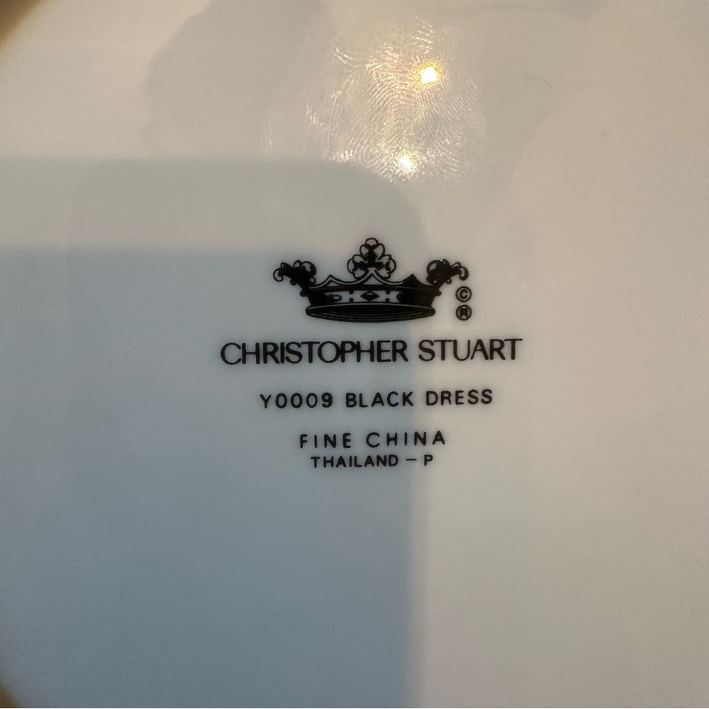 Christopher Stuart Y0009 Black Dress Octagon Salad Plates - Picture 6 of 7